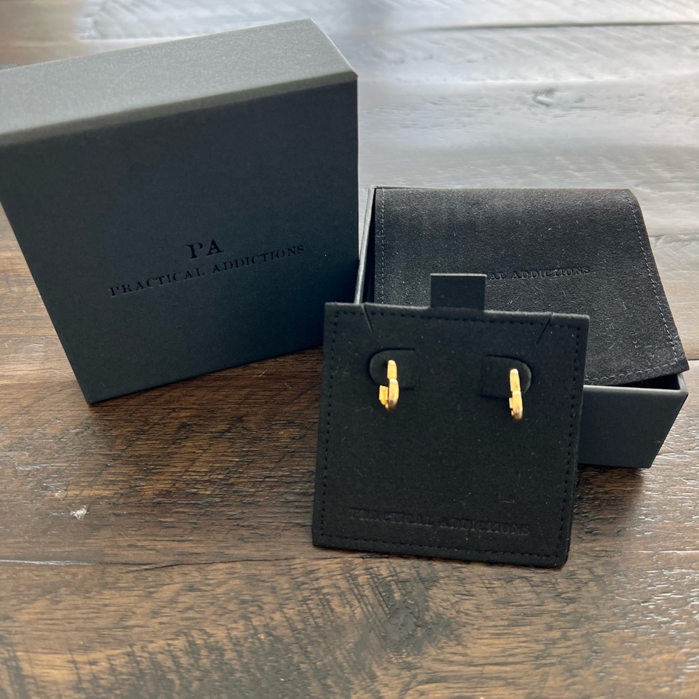 18k Gold Plated Heart Huggie Earrings